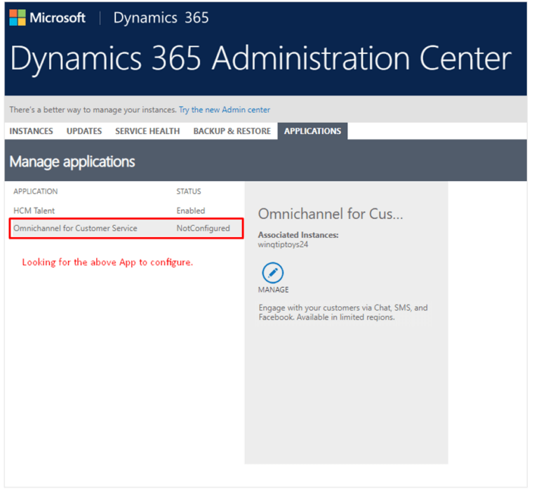 dynamics 365 admin center