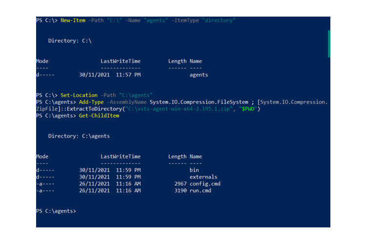 extract the zip file to the target location