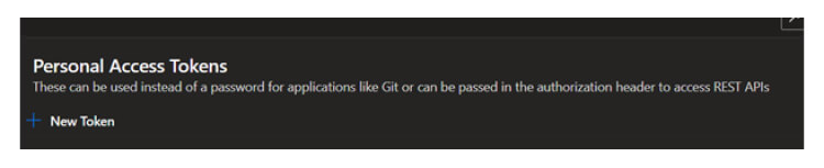 In the Personal Access Token Page, click on the new token to Create the new token