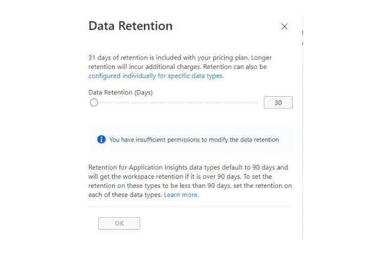 Set Data retention