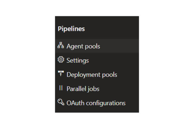 Navigate to the organization setting and then click on Agents pools